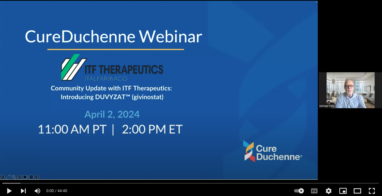 Community Update with ITF Therapeutics: Introducing DUVYZAT™ (givinostat)